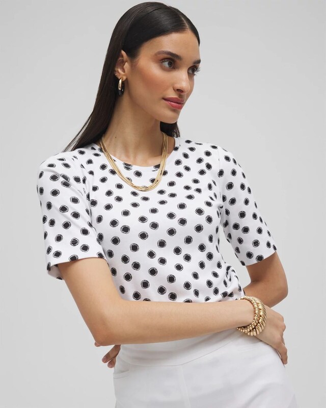 Polka Dot Everyday Elbow Sleeve Tee - image 1